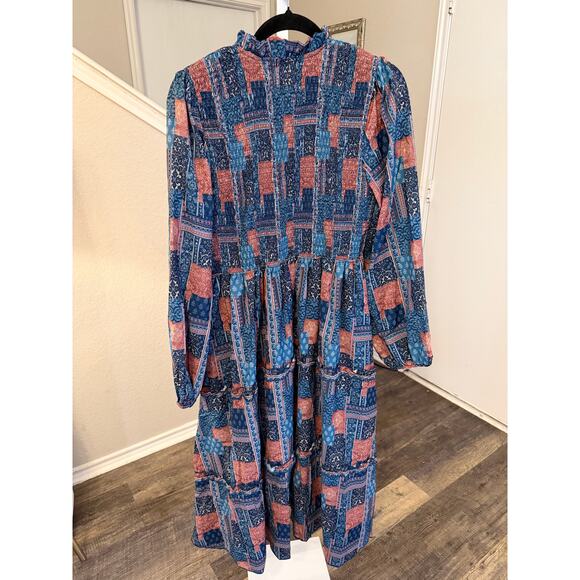 Simply Southern Dresses & Skirts - Simply Southern Blue Western Maxi long sleeve Dress Size Large NWT